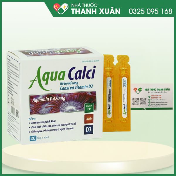 Aqua Cacli - Bổ sung canxi và vitamin D3, hỗ trợ xương, răng chắc khỏe